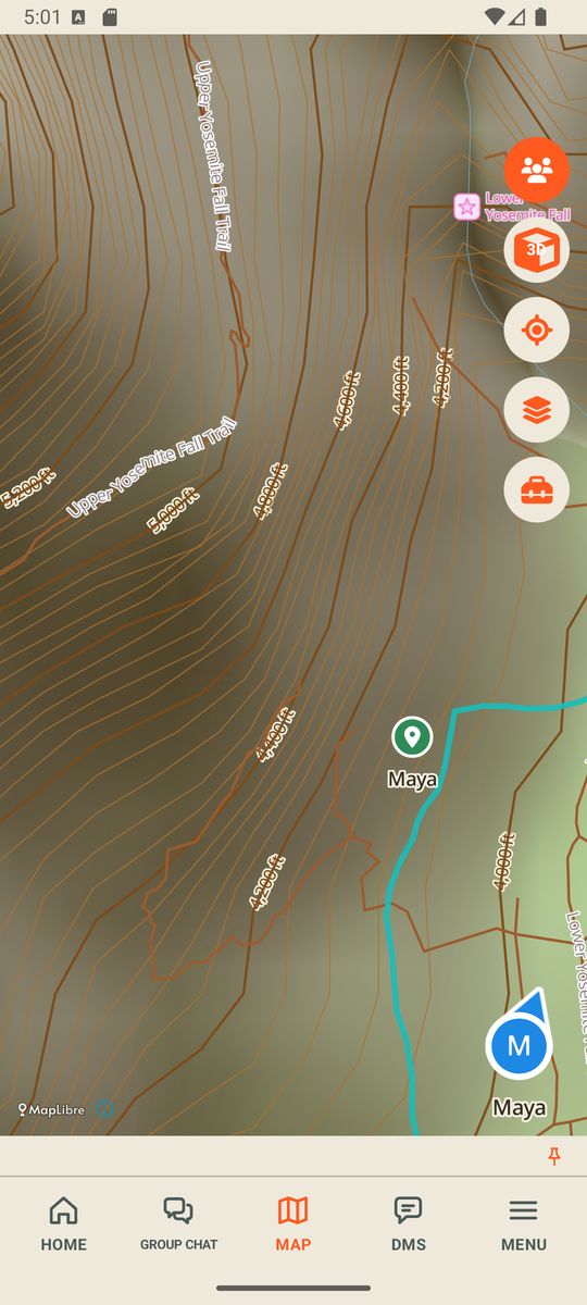 Signum topo map with labelled contour lines
