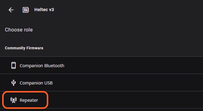 Choose role list with Repeater circled